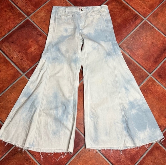 Free People Rare Vintage Extreme Wide Leg Tiedye Flares - Picture 2 of 2